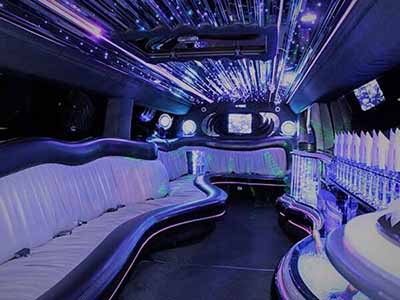 interior of a Chrysler 300 limo