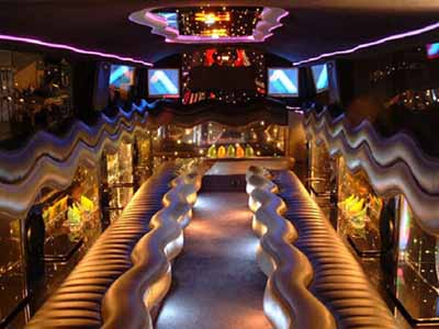 party bus limo with lighting custom interiors and sound systems 