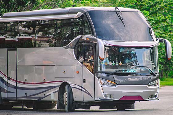 coach bus with luggage bays