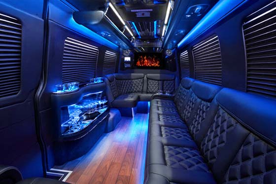limo-style van interior