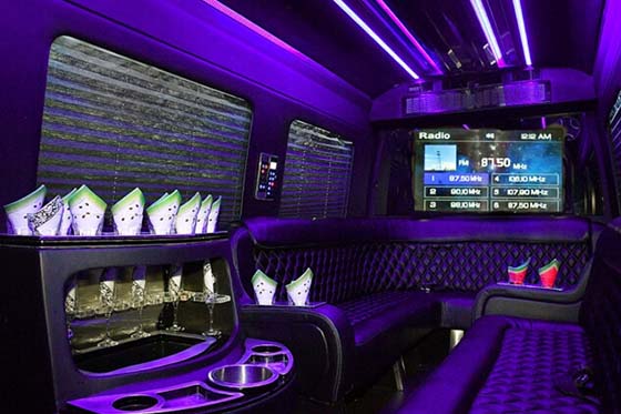 neon lights on van