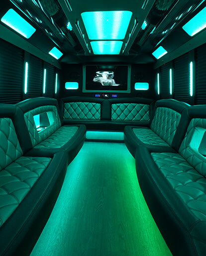 fort worth party bus interior