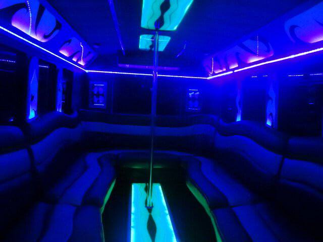 Blue Velvet - ft worth limo bus interior